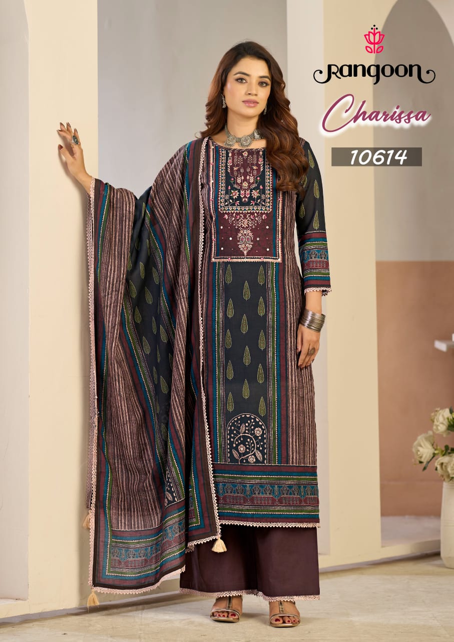 Charissa Rangoon Viscose Cotton Readymade Plazzo Style Suits Supplier Ahmedabad