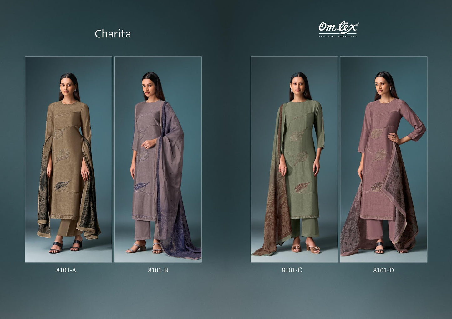 Charita Omtex Silk Pant Style Suits Exporter India