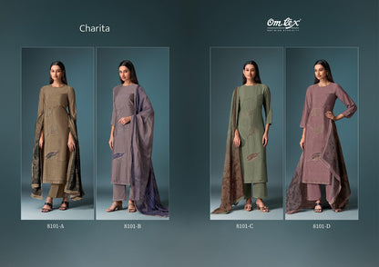 Charita Omtex Silk Pant Style Suits Exporter India