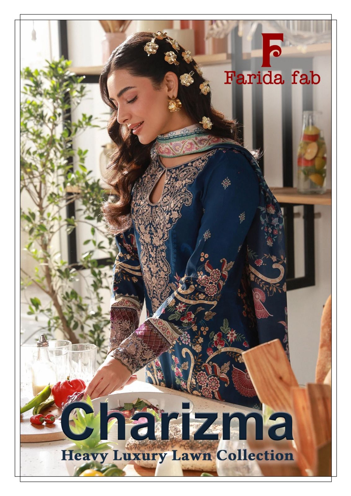 Charizma Luxury Lawn Collection Farida Fab Cotton Karachi Salwar Suits Manufacturer