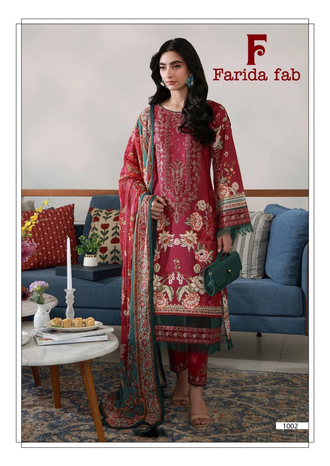 Charizma Luxury Lawn Collection Farida Fab Cotton Karachi Salwar Suits Manufacturer