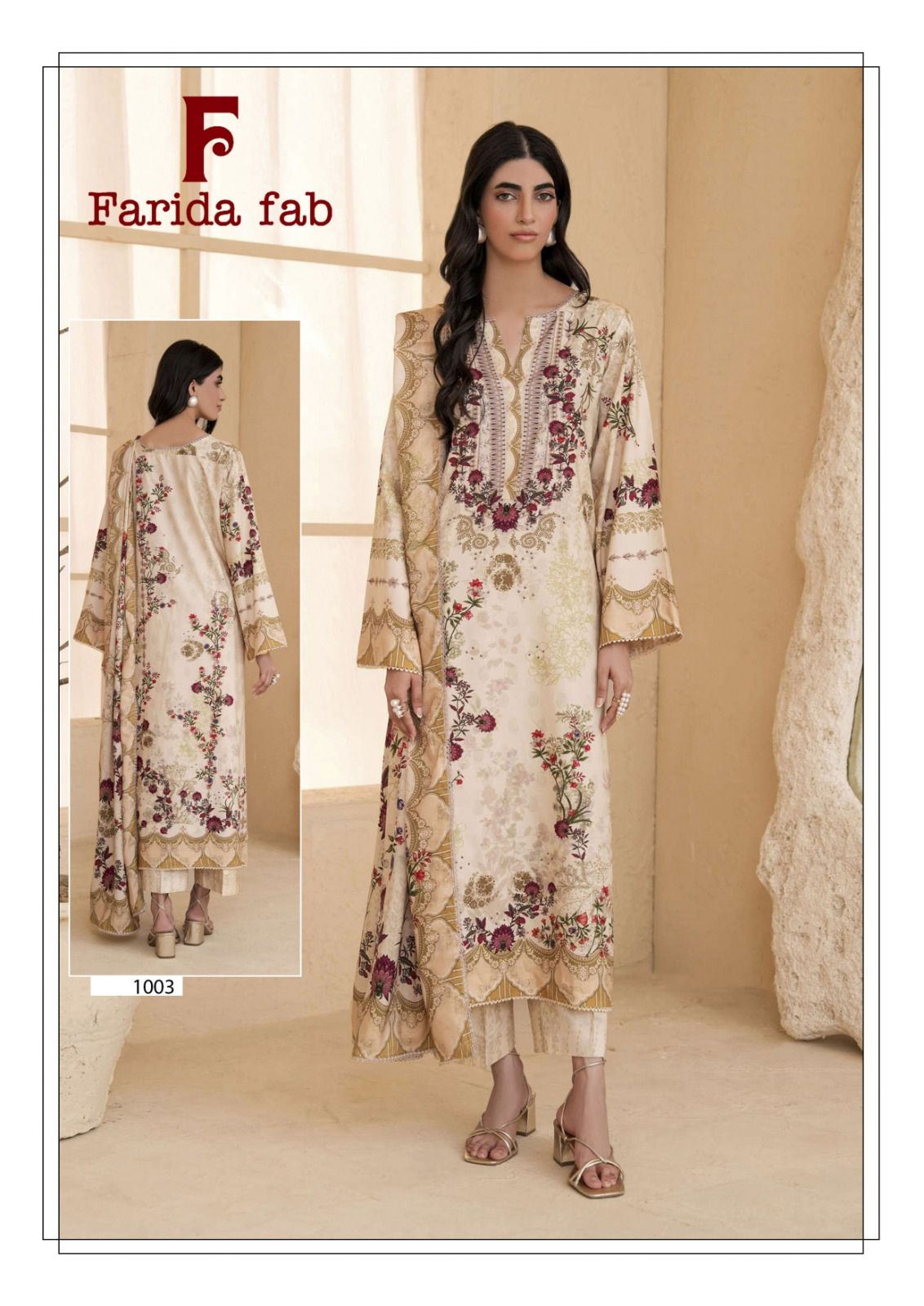 Charizma Luxury Lawn Collection Farida Fab Cotton Karachi Salwar Suits Manufacturer