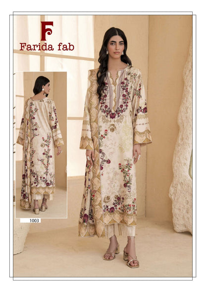Charizma Luxury Lawn Collection Farida Fab Cotton Karachi Salwar Suits Manufacturer
