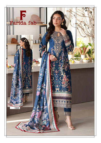 Charizma Luxury Lawn Collection Farida Fab Cotton Karachi Salwar Suits Manufacturer