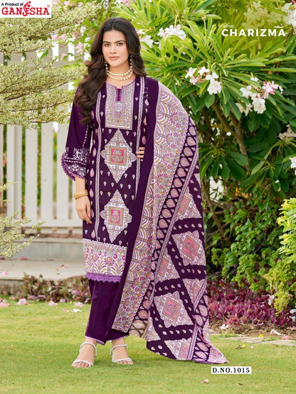 Charizma Vol 1 Ganesha Mix Cotton Karachi Salwar Suits Wholesaler Gujarat