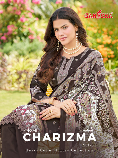 Charizma Vol 1 Ganesha Mix Cotton Karachi Salwar Suits Wholesaler Gujarat