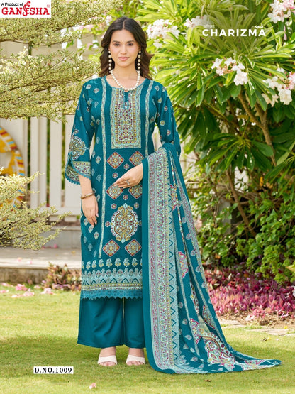 Charizma Vol 1 Ganesha Mix Cotton Karachi Salwar Suits Wholesaler Gujarat