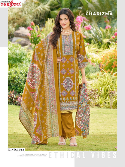 Charizma Vol 1 Ganesha Mix Cotton Karachi Salwar Suits Wholesaler Gujarat
