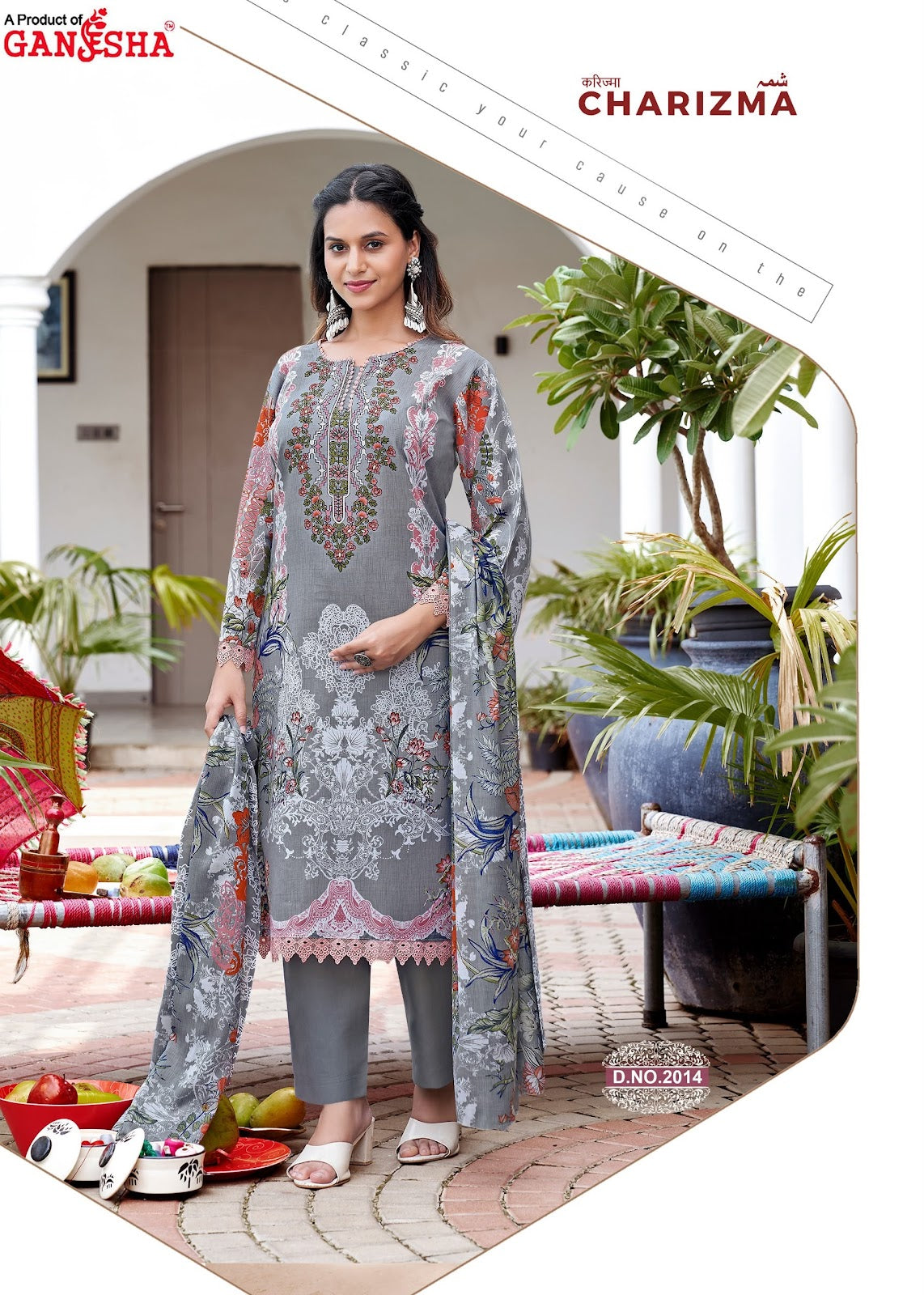 Charizma Vol 2 Ganesha Mix Cotton Karachi Salwar Suits Supplier