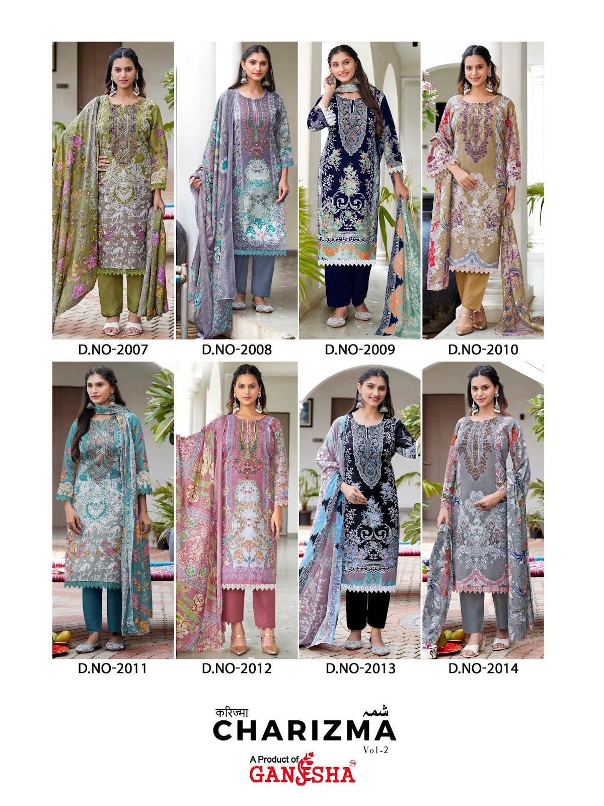 Charizma Vol 2 Ganesha Mix Cotton Karachi Salwar Suits Supplier
