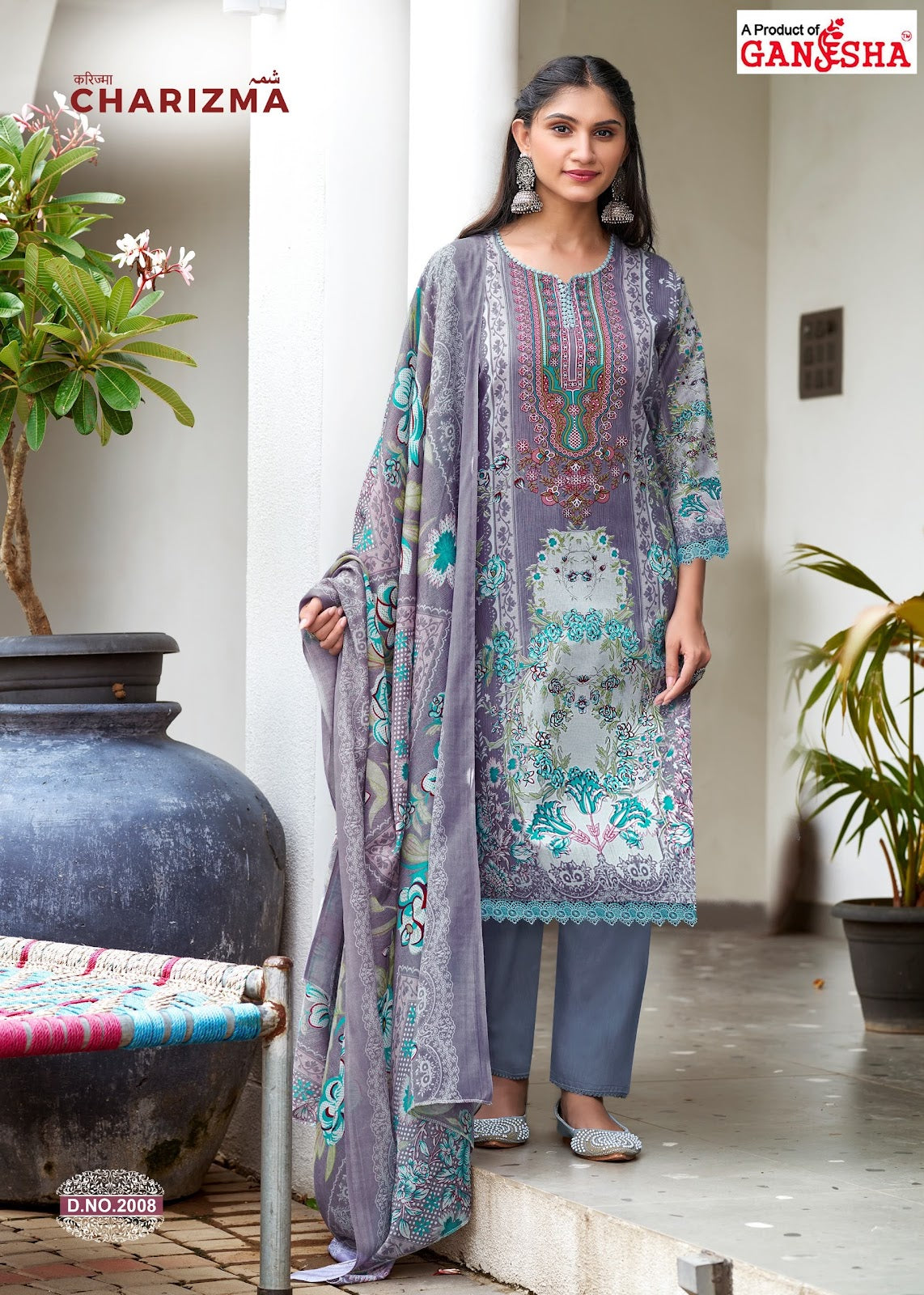 Charizma Vol 2 Ganesha Mix Cotton Karachi Salwar Suits Supplier