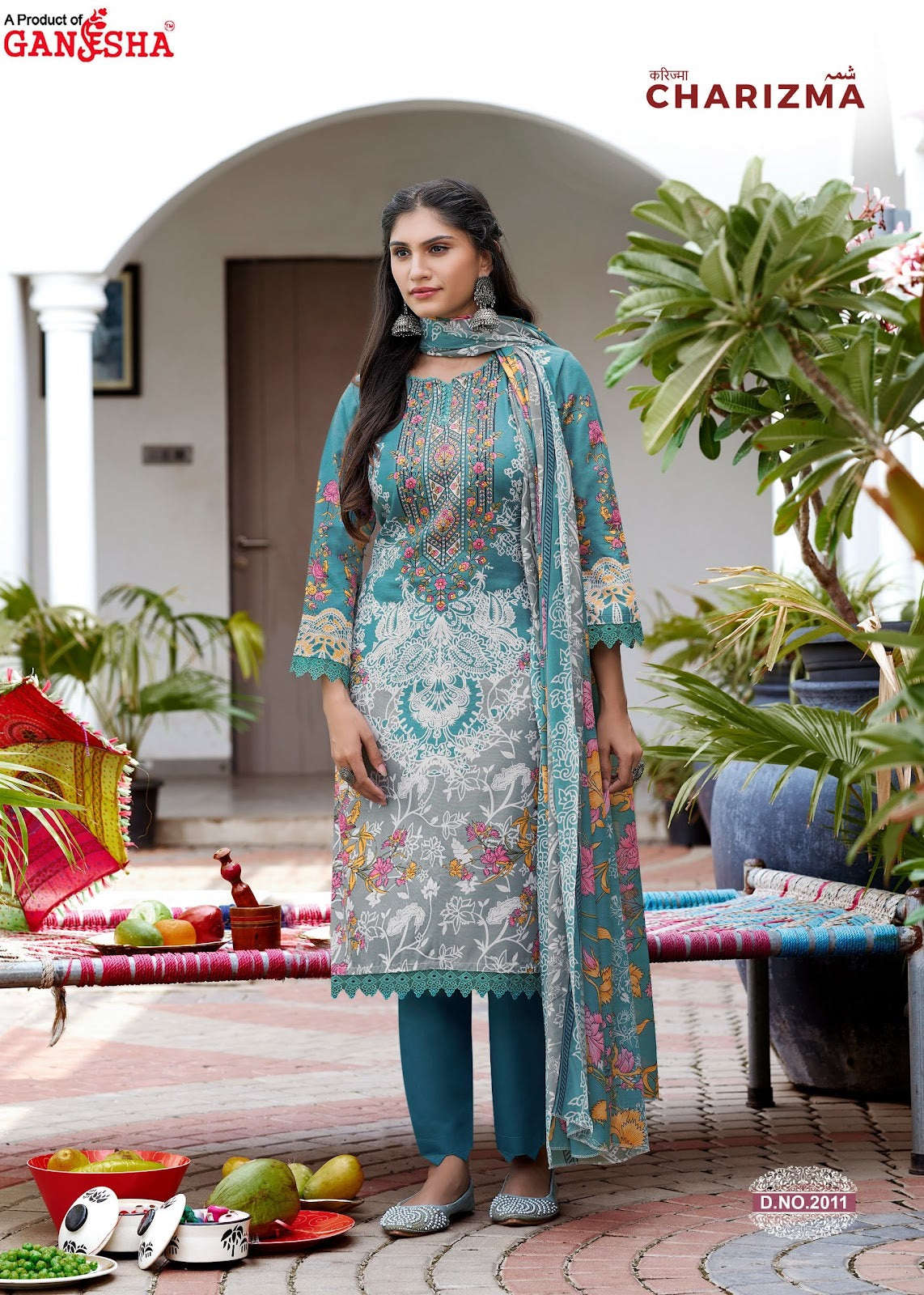Charizma Vol 2 Ganesha Mix Cotton Karachi Salwar Suits Supplier