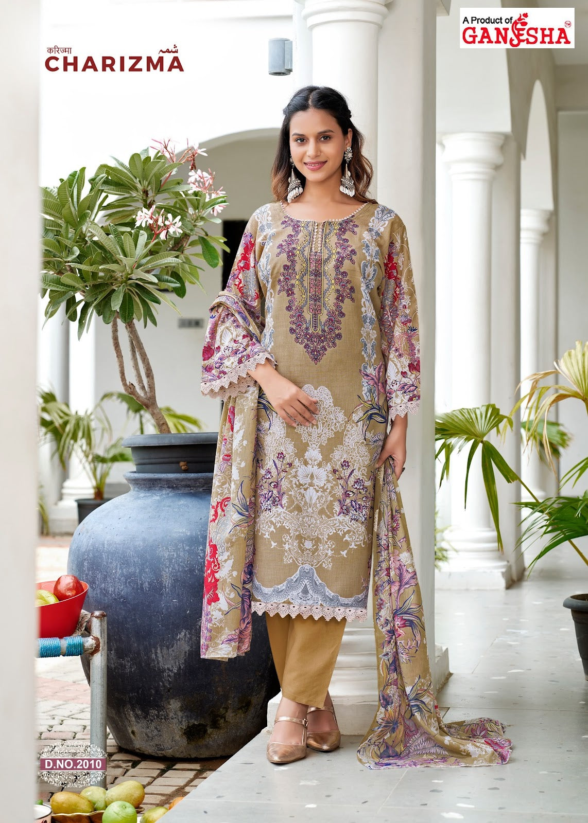 Charizma Vol 2 Ganesha Mix Cotton Karachi Salwar Suits Supplier
