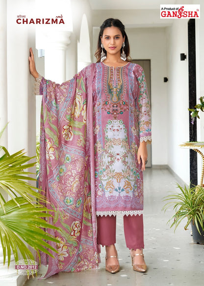 Charizma Vol 2 Ganesha Mix Cotton Karachi Salwar Suits Supplier