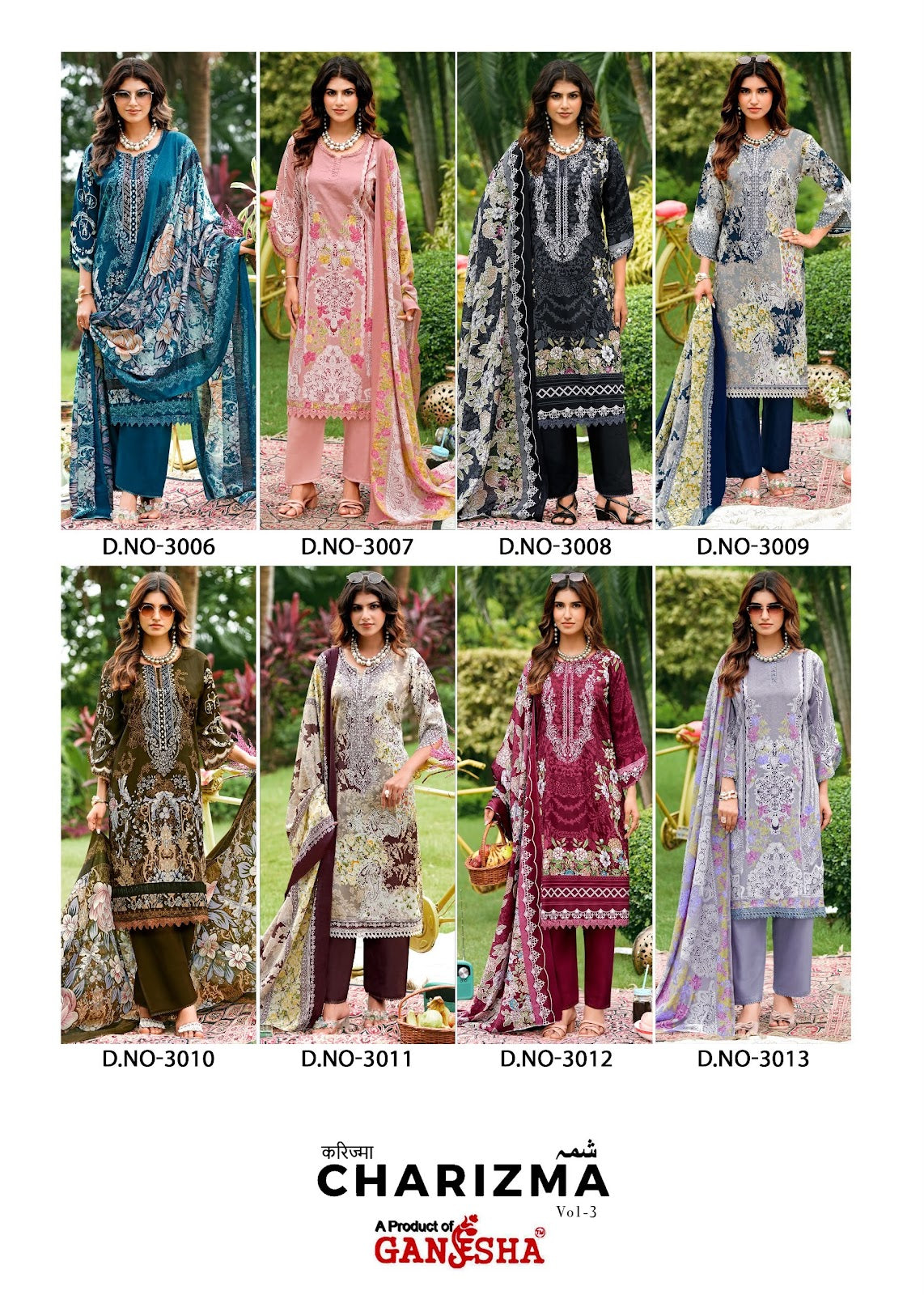 Charizma Vol 3 Ganesha Mix Cotton Karachi Salwar Suits Manufacturer Gujarat