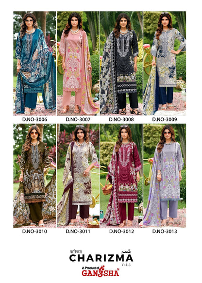 Charizma Vol 3 Ganesha Mix Cotton Karachi Salwar Suits Manufacturer Gujarat