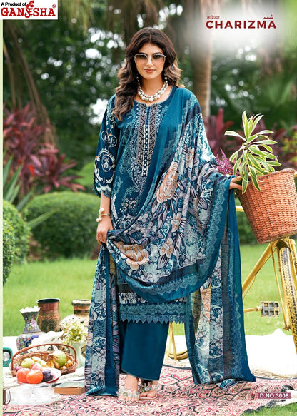 Charizma Vol 3 Ganesha Mix Cotton Karachi Salwar Suits Manufacturer Gujarat