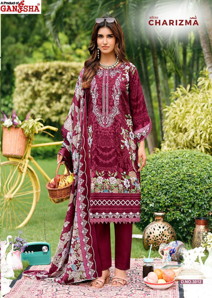 Charizma Vol 3 Ganesha Mix Cotton Karachi Salwar Suits Manufacturer Gujarat