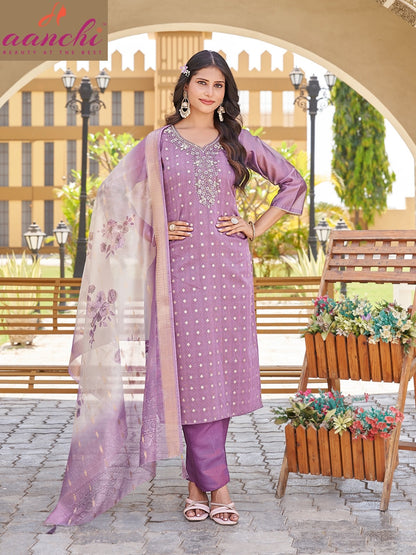 Charlie Aanchi Shimmer Jacquard Readymade Suits Manufacturer Gujarat