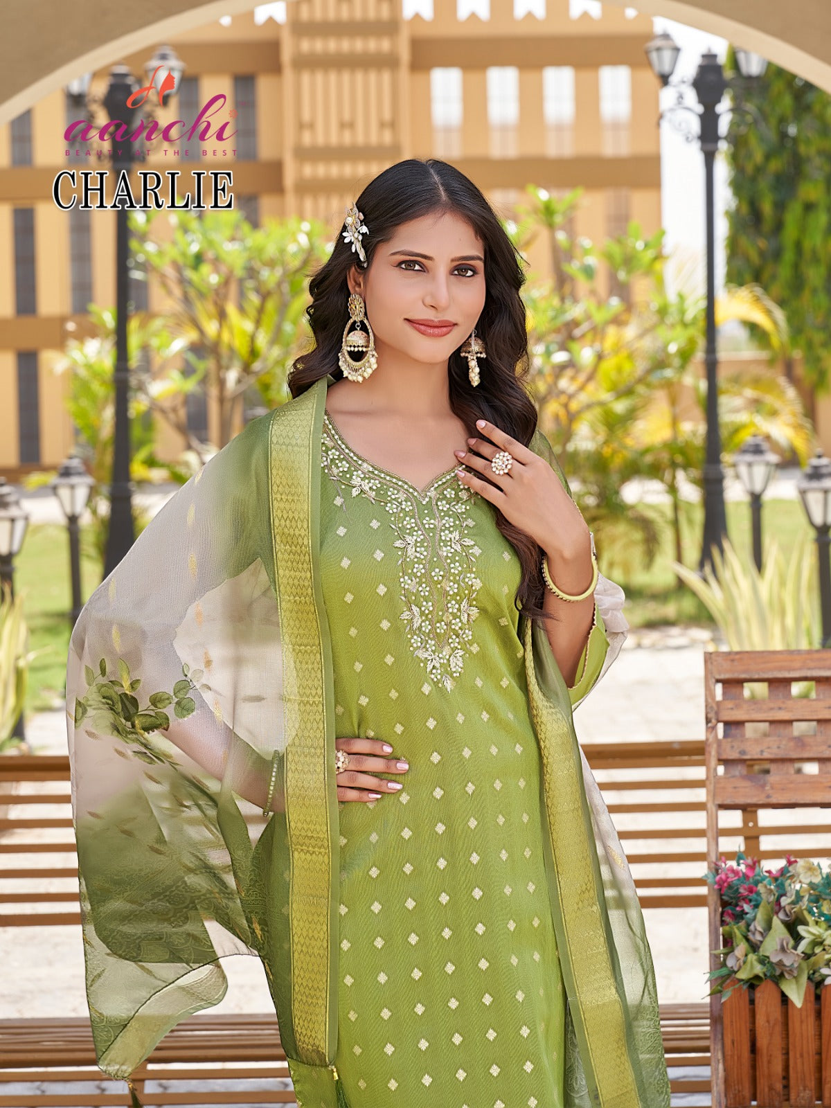 Charlie Aanchi Shimmer Jacquard Readymade Suits Manufacturer Gujarat