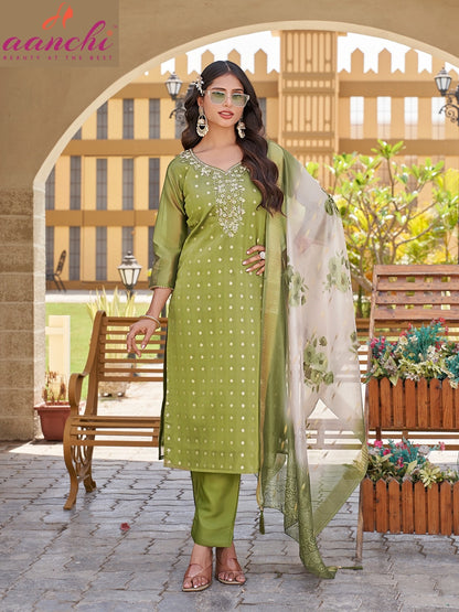 Charlie Aanchi Shimmer Jacquard Readymade Suits Manufacturer Gujarat