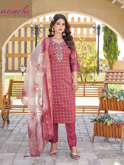 Charlie Aanchi Shimmer Jacquard Readymade Suits Manufacturer Gujarat