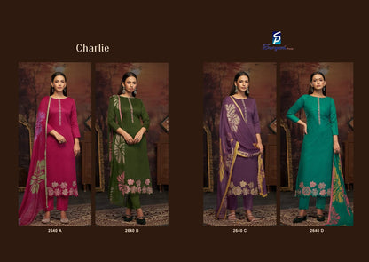 Charlie Sargam Prints Pure Jam Pant Style Suits Exporter Gujarat