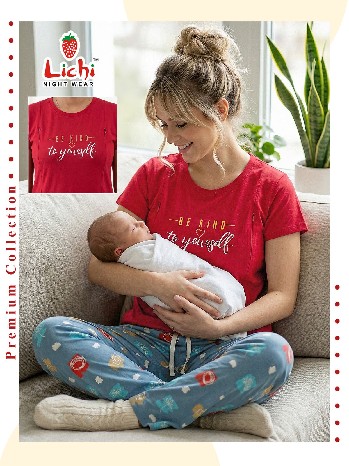 Charmee 200626 Lichi Hosiery Cotton Feeding Night Suit Wholesale Price