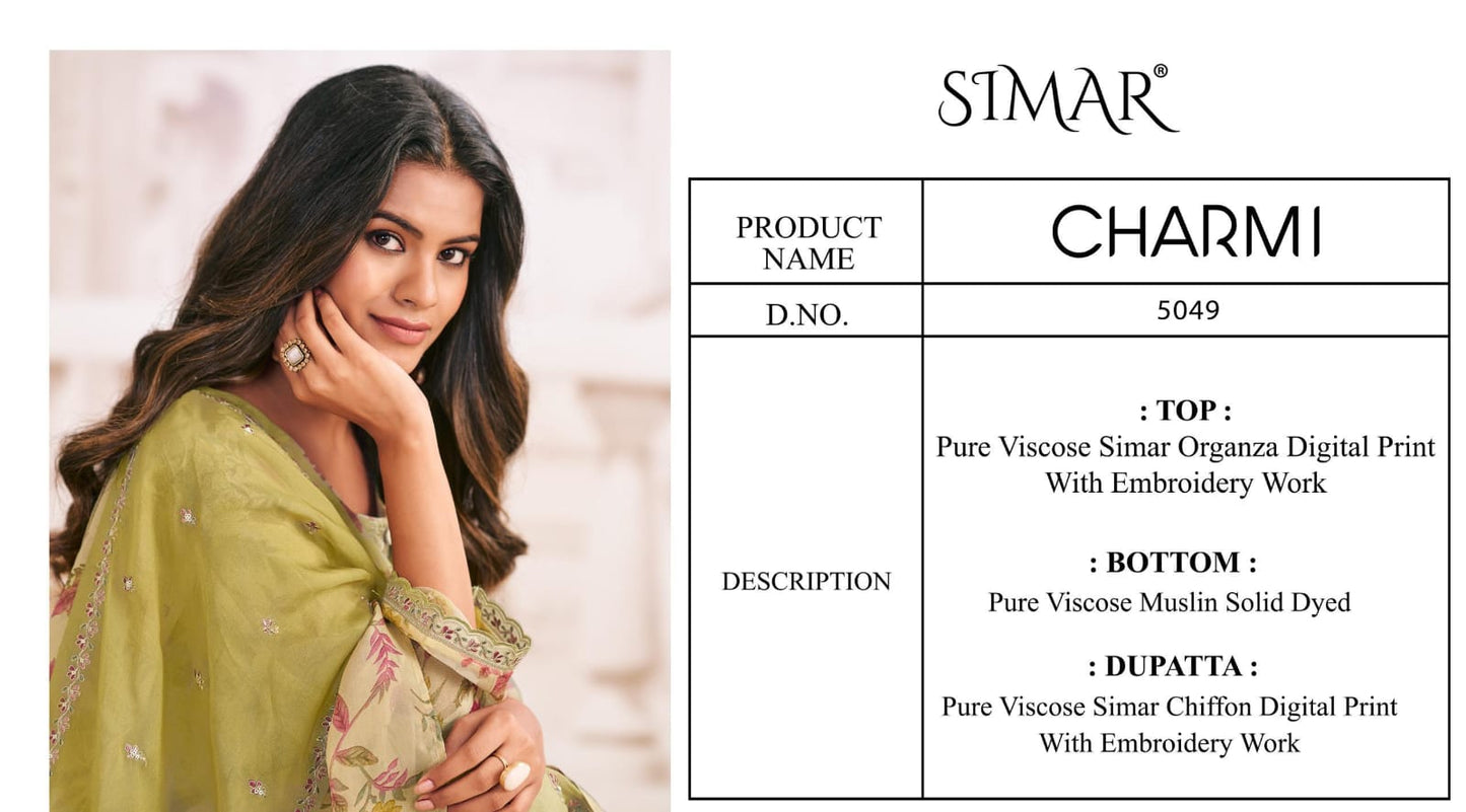 Charmi Simar Viscose Pant Style Suits Supplier Ahmedabad