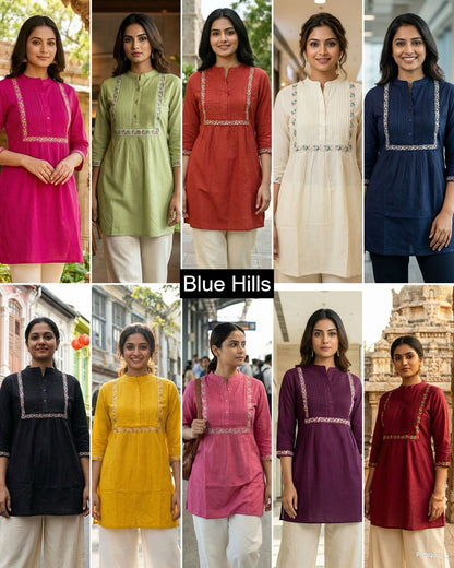 Charmi Vol 1 Blue Hills Heavy Rayon Short Kurtis Supplier
