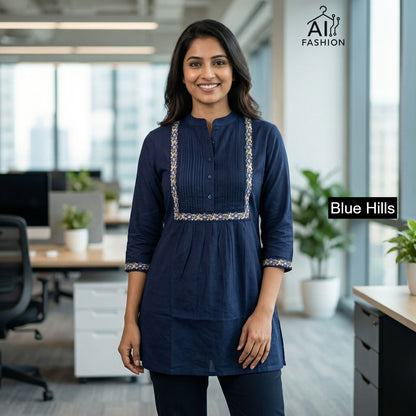 Charmi Vol 1 Blue Hills Heavy Rayon Short Kurtis Supplier