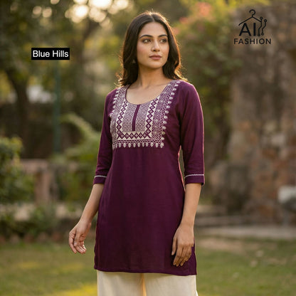 Charmi Vol 3 Blue Hills Rayon Short Kurtis Wholesaler Gujarat