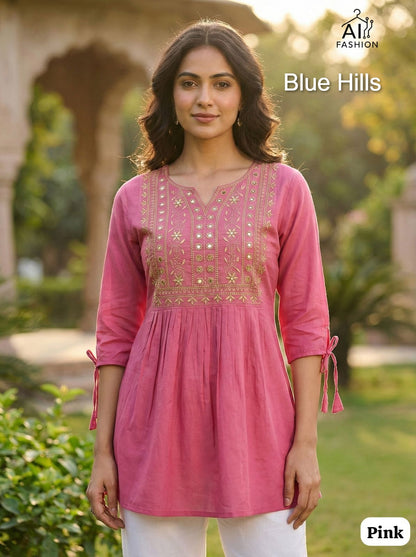 Charmi Vol 5 Blue Hills Rayon Stylish Short Tops Wholesaler Gujarat