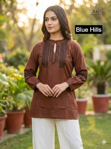 Charmi Vol 7 Blue Hills Rayon Fancy Tops Exporter Ahmedabad