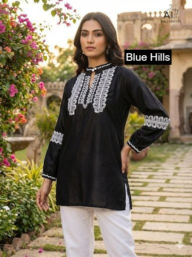 Charmi Vol 7 Blue Hills Rayon Fancy Tops Exporter Ahmedabad