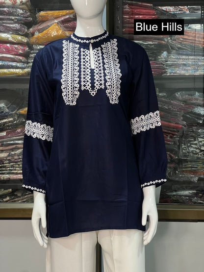 Charmi Vol 7 Blue Hills Rayon Fancy Tops Exporter Ahmedabad