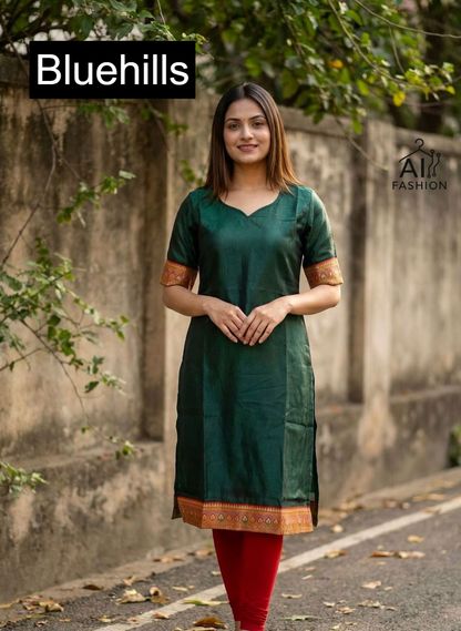 Charmi Vol 7 Bluehills Satin Knee Length Kurtis Wholesale