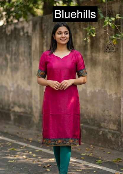 Charmi Vol 7 Bluehills Satin Knee Length Kurtis Wholesale