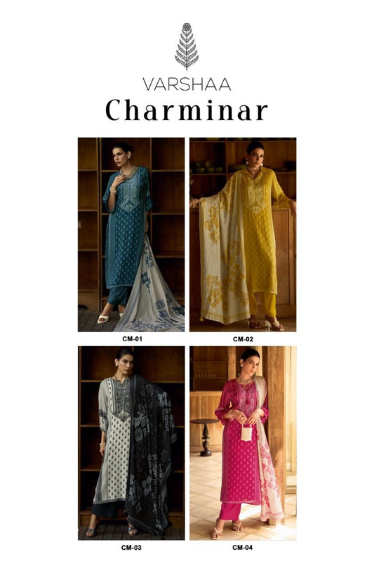 Charminar Varshaa Viscose Muslin Pant Style Suits Manufacturer Ahmedabad
