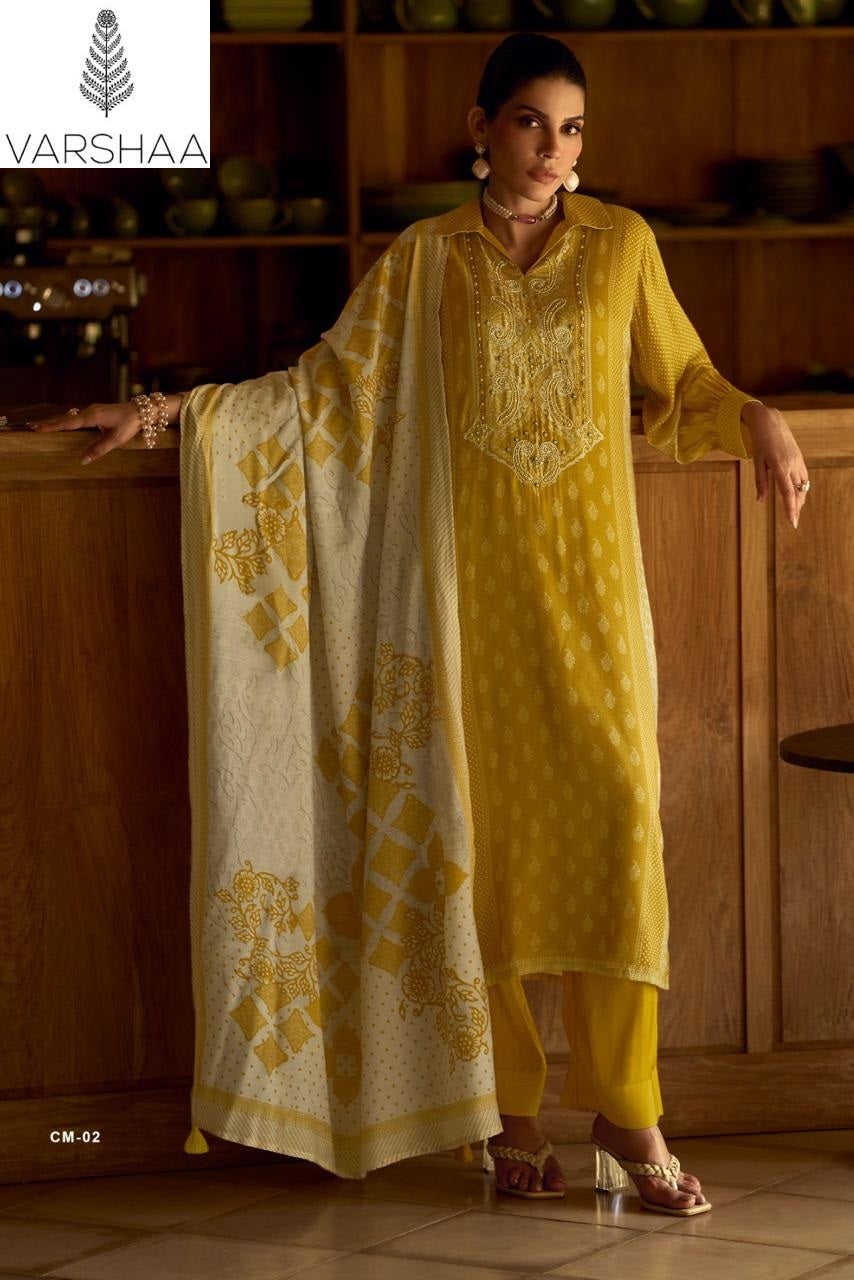 Charminar Varshaa Viscose Muslin Pant Style Suits Manufacturer Ahmedabad
