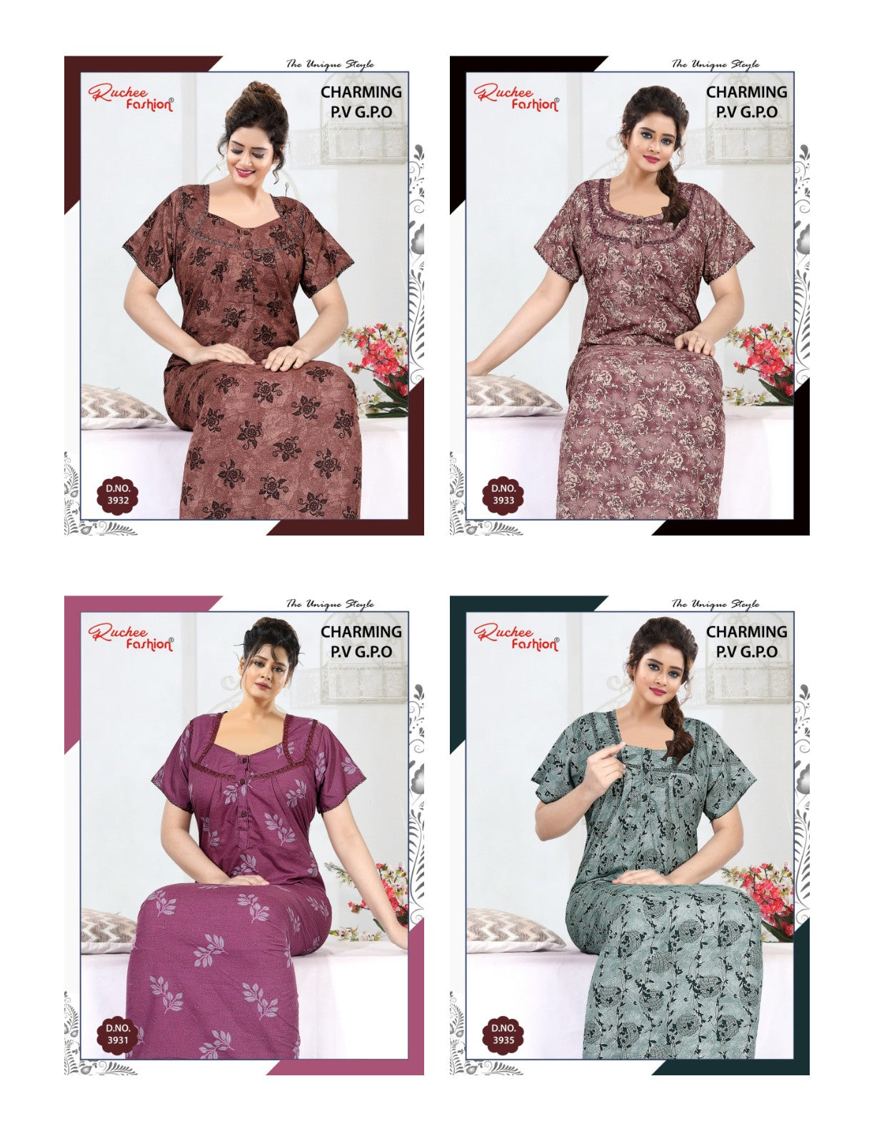 Charming 051225 Ruchee Fashion Gpo Night Gowns Wholesale