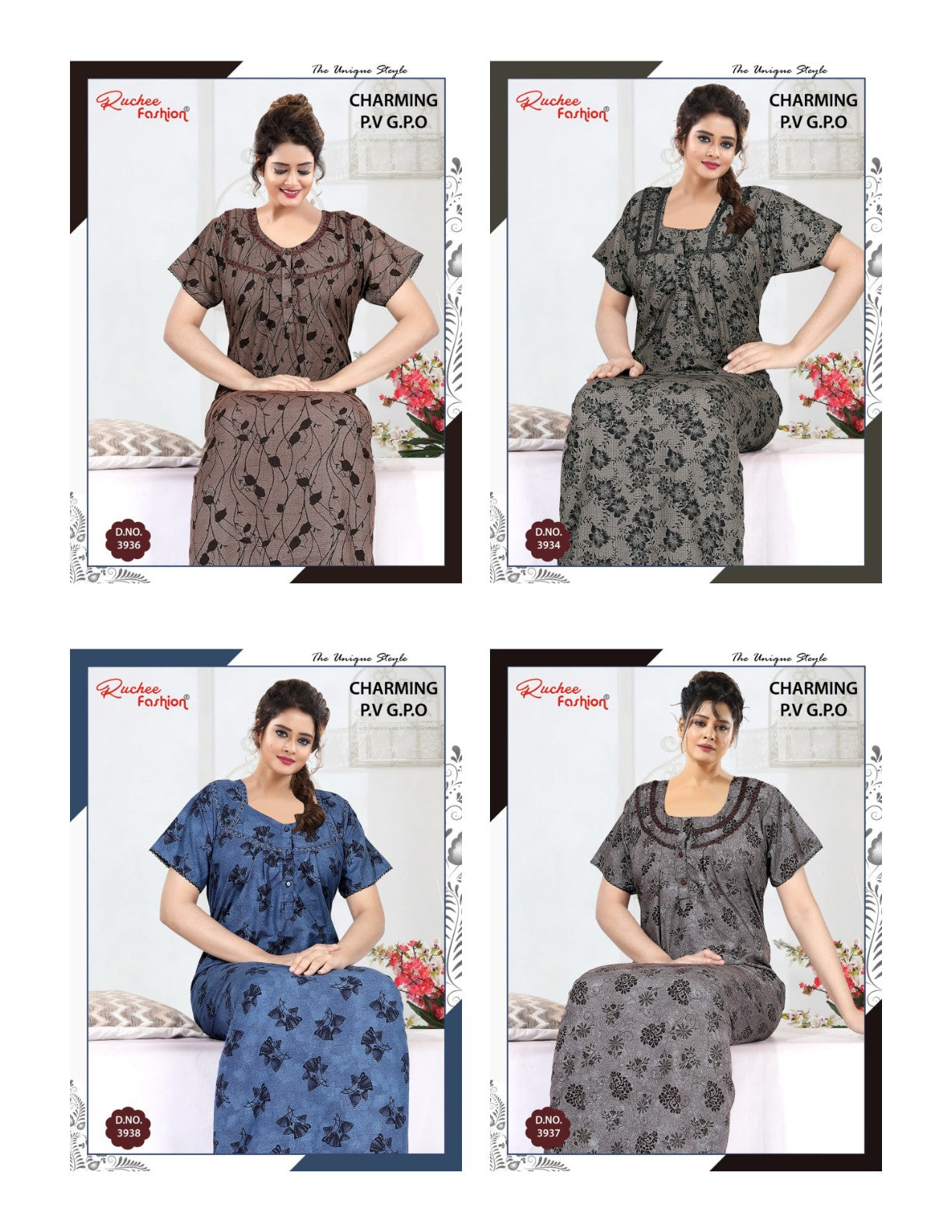 Charming 051225 Ruchee Fashion Gpo Night Gowns Wholesale