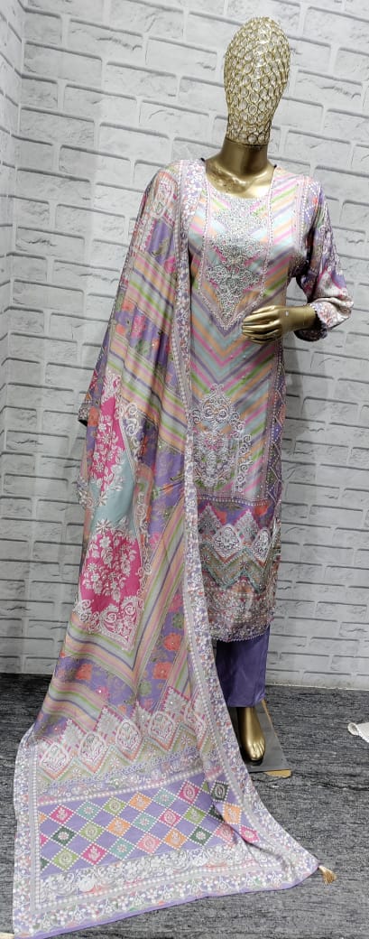 Charming Hrtfa Amba Muslin Readymade Pant Style Suits Manufacturer Ahmedabad