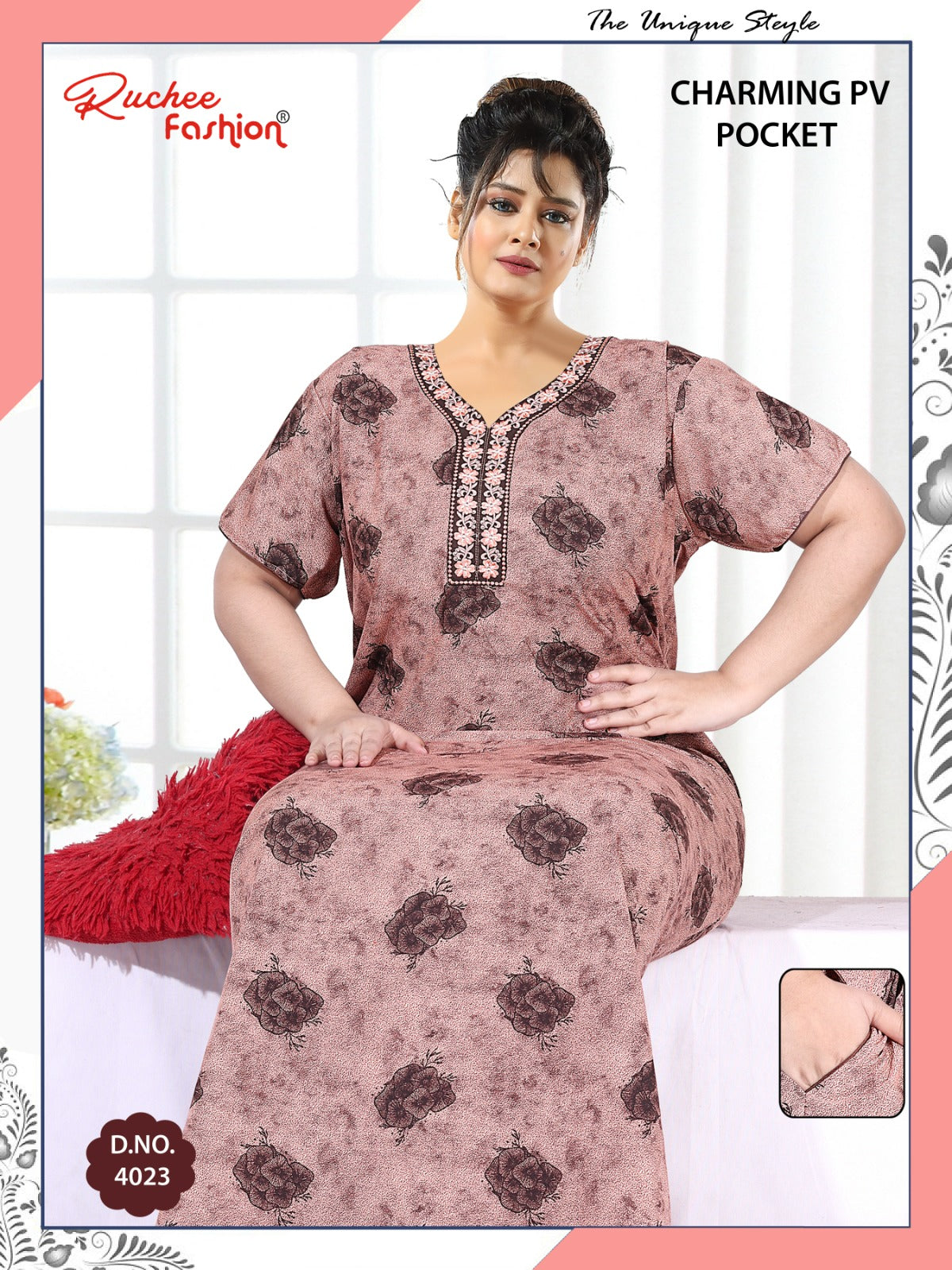 Charming Ruchee Fashion Pv Night Gowns Supplier Ahmedabad