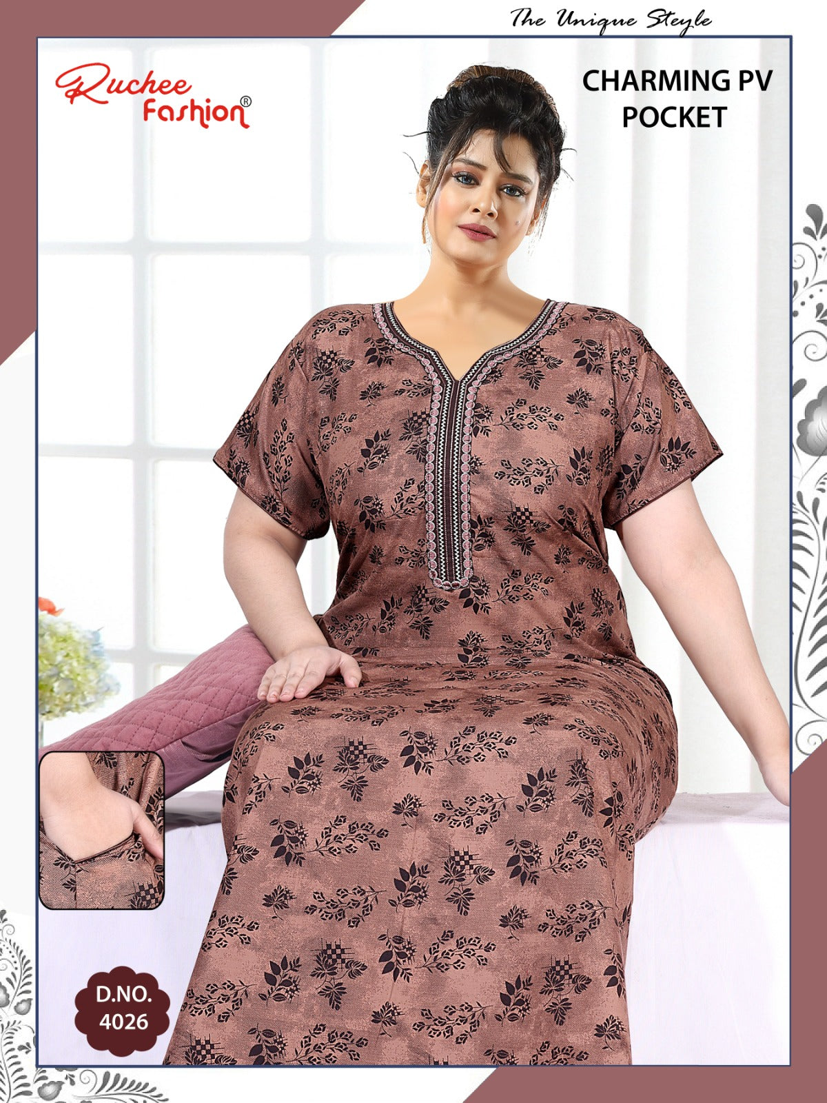 Charming Ruchee Fashion Pv Night Gowns Supplier Ahmedabad