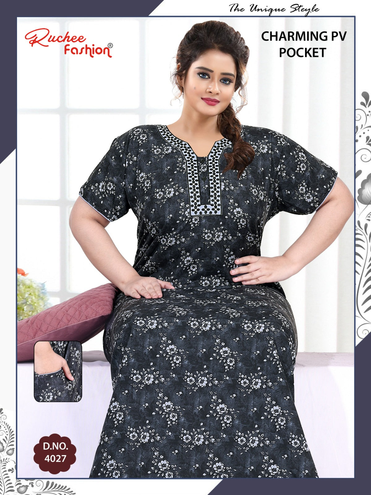 Charming Ruchee Fashion Pv Night Gowns Supplier Ahmedabad