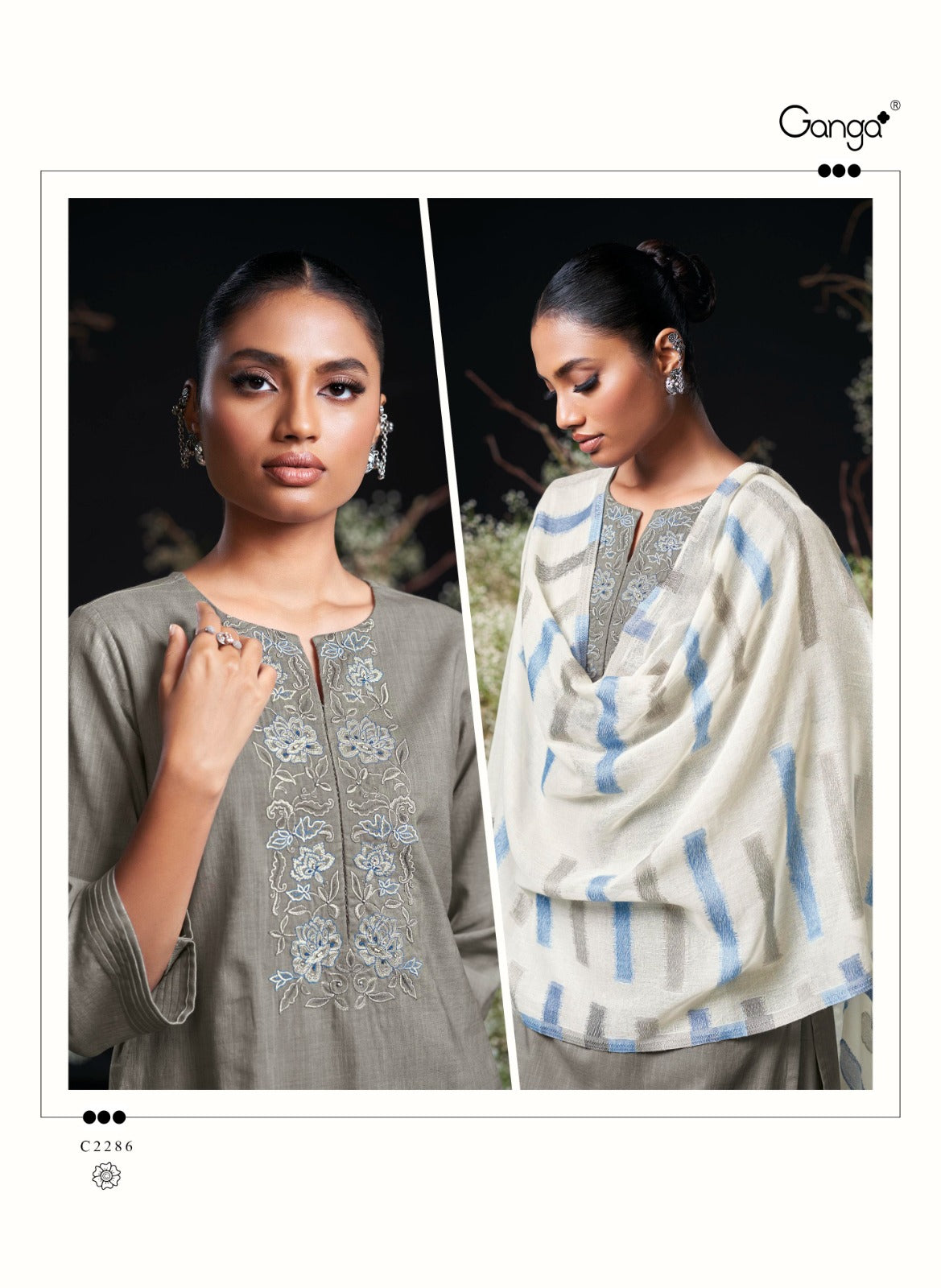 Charoline Ganga Premium Cotton Plazzo Style Suits Wholesaler Gujarat