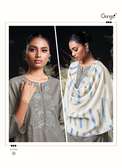 Charoline Ganga Premium Cotton Plazzo Style Suits Wholesaler Gujarat