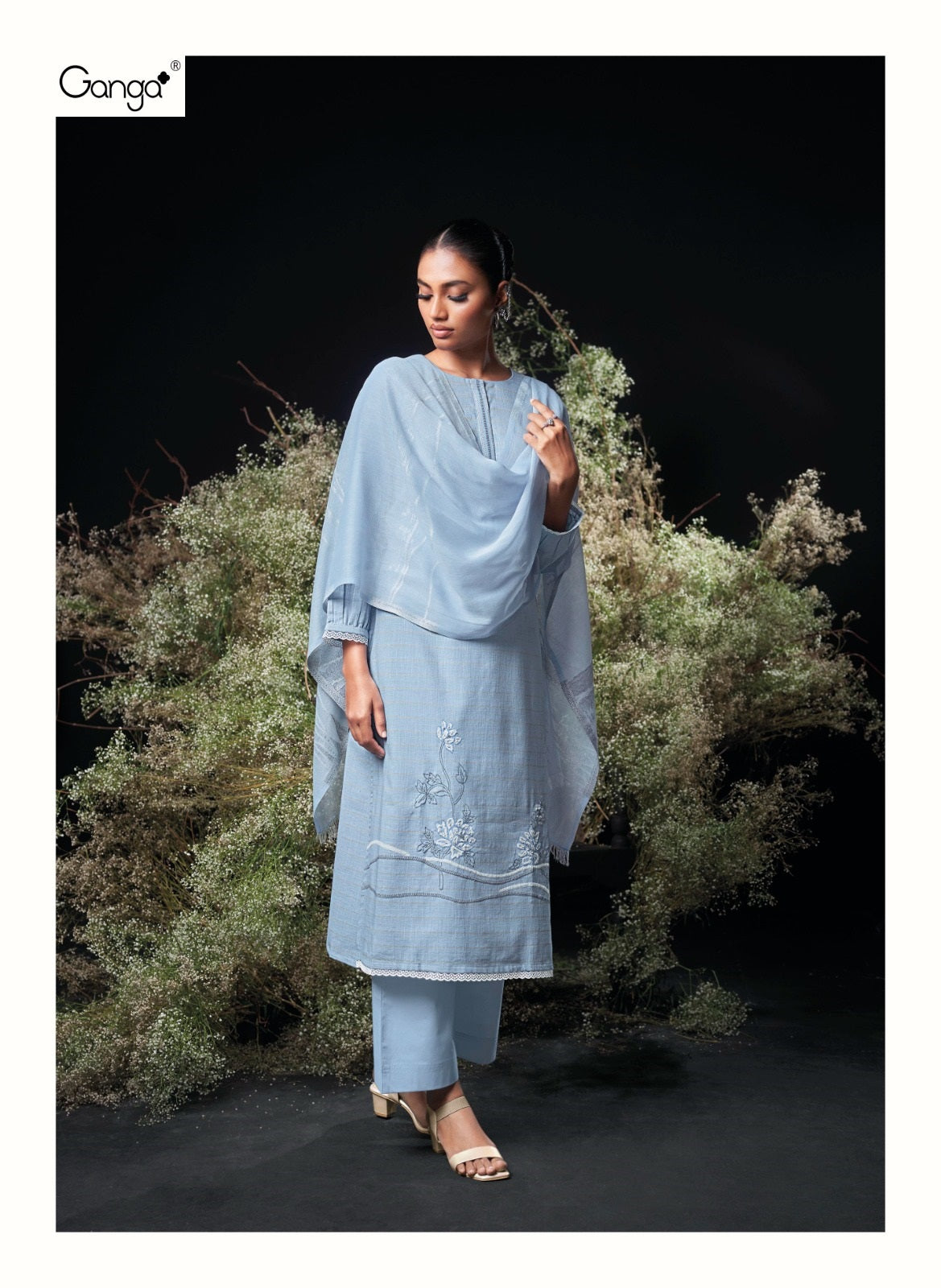 Charoline Ganga Premium Cotton Plazzo Style Suits Wholesaler Gujarat