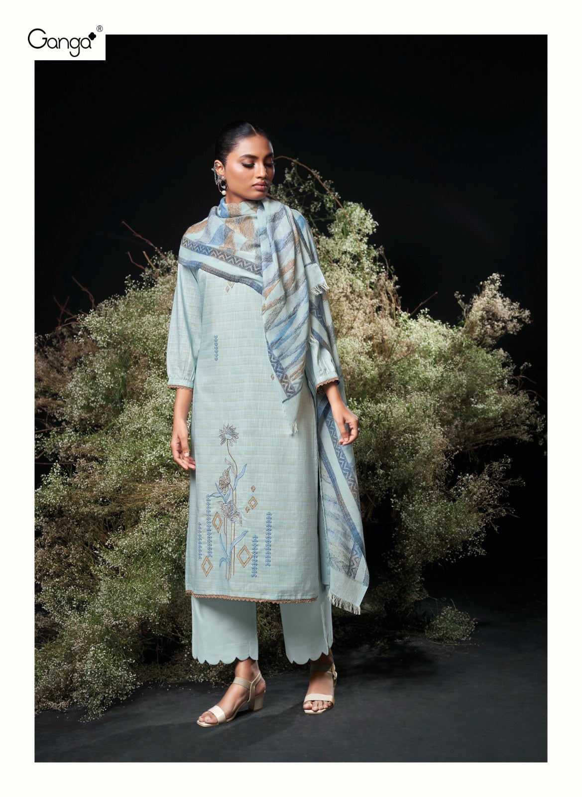Charoline Ganga Premium Cotton Plazzo Style Suits Wholesaler Gujarat